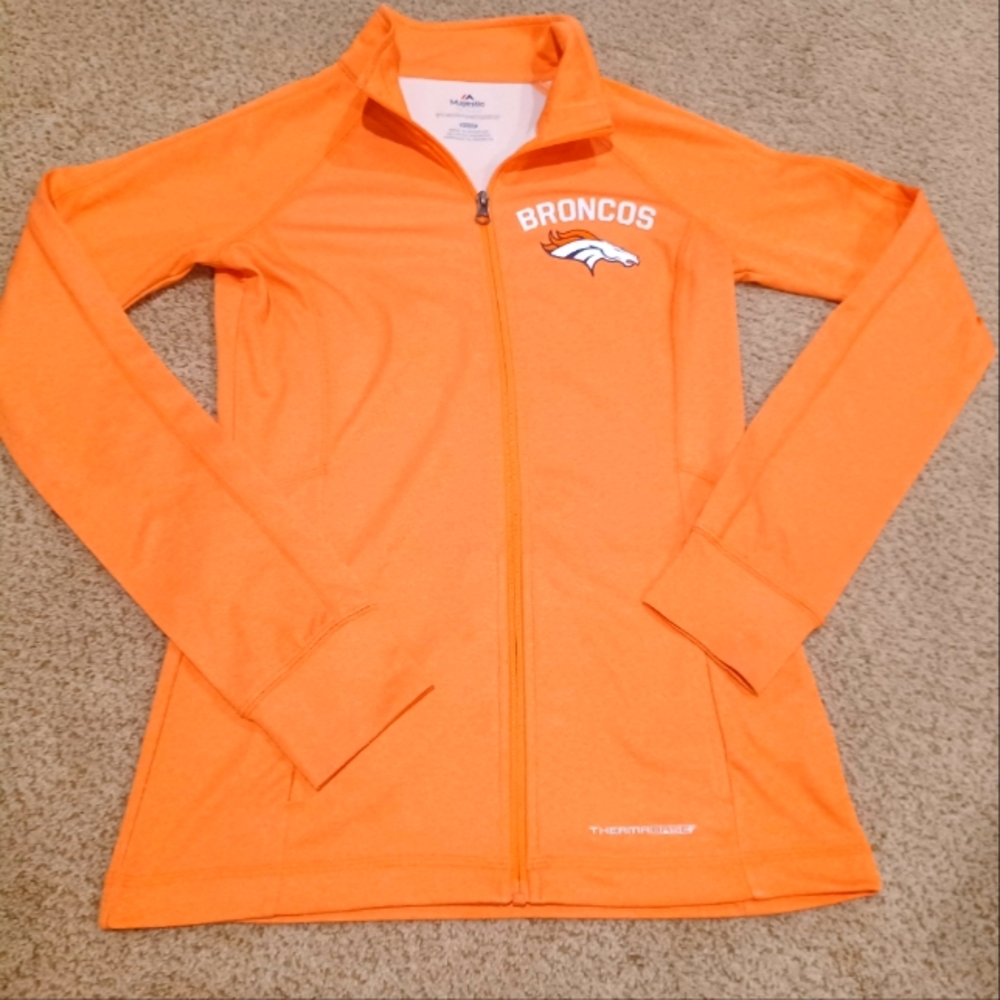 Majestic Bright Orange Broncos Women's Hoodie